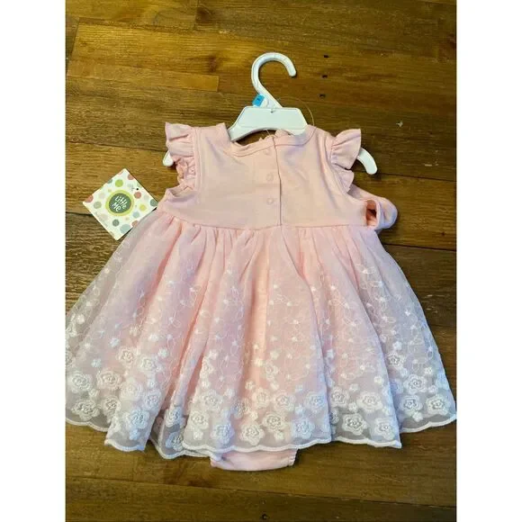 Little Me 6 month NWT baby girl dress outfit headband dress tutu popovers pink - Picture 4 of 5
